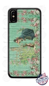 Nostalgic Bunny Rabbit with Girl Vintage Phone Case Cover For iPhone Samsung etc - Picture 1 of 6