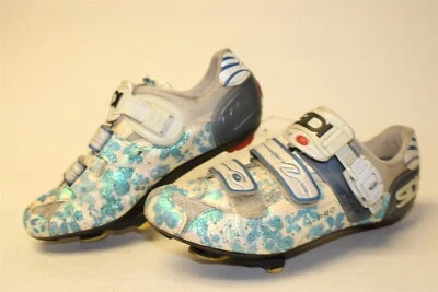 Zapatos de 3 pernos SiDI S-Pro blancos florales para mujer 9,5 10 42 hechos en Italia para ciclismo de carretera Foto 1 de 4