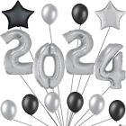 Pack ballon couleur 2024 Stars School graduation, 14 pièces, 11-40 pouces, argent noir