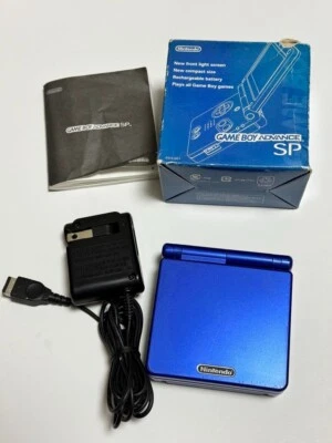 Nintendo Game Boy Advance SP Azurite Blue W/ Genuine Charger Box Tested - Image 1 of 4