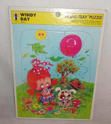 Rompecabezas Bandeja Windy Day Rainbow Works 1974 Edades EE. UU. 3-7 Perro Gato Insecto 75909-4 De Colección Foto 1 de 4