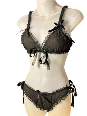 Sujetador Agent Provacateur OS Talla Única Bikini M Negro Transparente Encaje Algodón con Volantes Foto 1 de 4