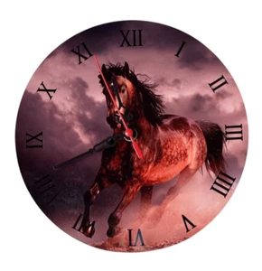 7.9" Horse Clock, Roman Numerals, Modern Wall Clock-Analog Quartz. - Picture 1 of 3
