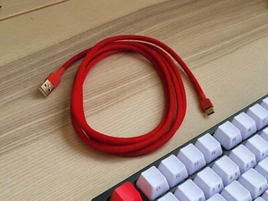 2M 6.5ft Custom Double Sleeved USB A to TYPE C Cable for Mechanical Keyboards - Picture 1 of 18