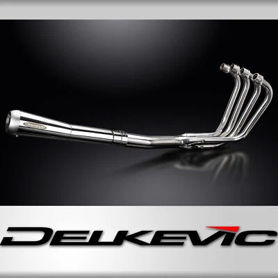 Suzuki GS750L 1979 Polished Stainless Full Exhaust 4-1 Reverse Cone Silencer — 第 1/4 张图片