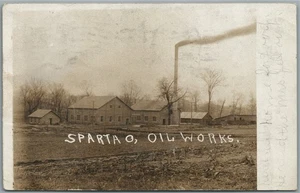 SPARTA OH OIL WORKS ANTIQUE REAL PHOTO POSTCARD RPPC - Picture 1 of 2