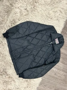 Vintage Lee Outerwear Navy Blue Quilted Down Jacket Small S Made in USA - Picture 1 of 6