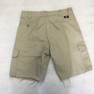 Dickies Shorts Mens 36 Beige Cargo Pockets Relaxed Workwear Cut Off - Picture 1 of 14