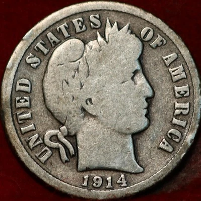 1914 Philadelphia Mint Silver Barber Dime - Image 1 of 2