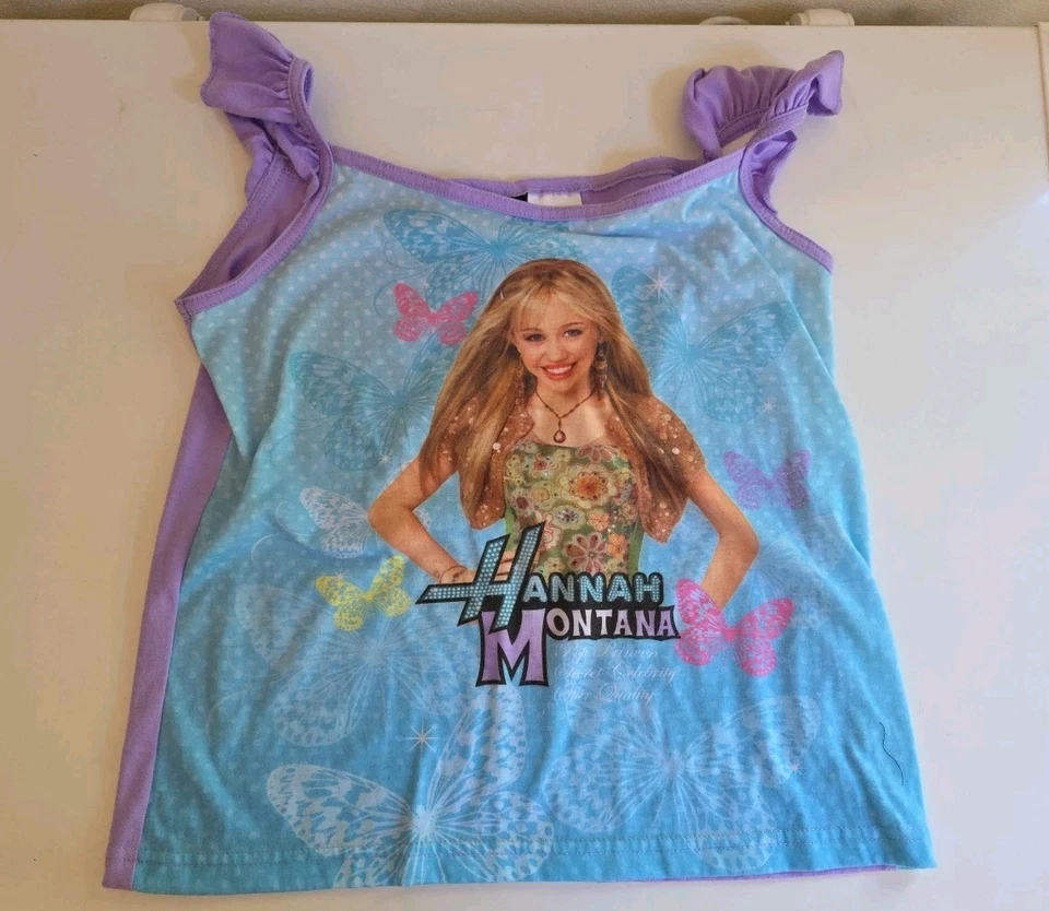 VTG Hannah Montana Disney Girks Youth Sz 14/16 Cold Shoulder Sleeveless Top - Image 1 of 3