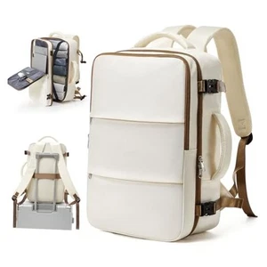 Travel Backpack For Women Men Carry on Backpack Luggage Small C-beige Brown - Picture 1 of 7