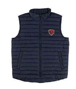 NFL Chicago Bears Puffer Vest Mens Size Extra Large Navy Orange Logo - Picture 1 of 12