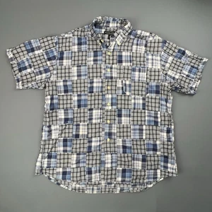 Vintage Old School Clothing Co. Shirt Mens XXL Blue Plaid Block Retro Hipster - Picture 1 of 7