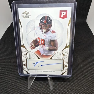 Tahj Brooks 2024 Leaf Trinity Pristine Auto Texas Tech / Bengals Autograph - Afbeelding 1 van 1