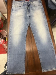 Pantalones de mezclilla rectos ajustados GUESS Los Angeles Lincoln para hombre talla 34 x 30 azules - Imagen 1 de 8