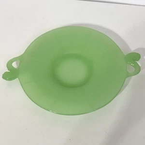 Fenton Green Jadeite Plate Candy Dish Koi Fish Handles Dragon Dolphin Vintage 8” - Picture 1 of 7
