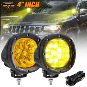 AUXBEAM 2X 4" pulgadas ámbar redondo LED luz de trabajo cápsulas de inundación para Mitsubishi 2022-2024 - Imagen 1 de 12