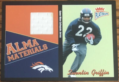 2003 Fleer Platinum Alma Materials Quentin Griffin AM-QG Denver Broncos - Image 1 of 2