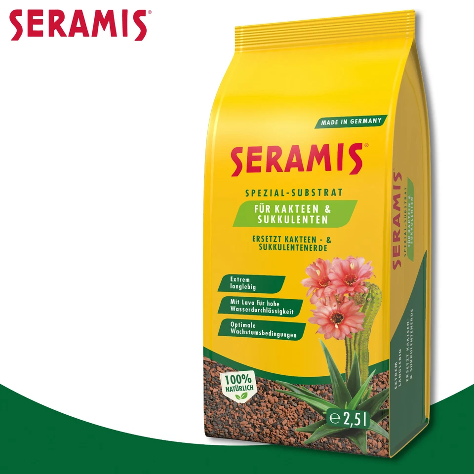 Seramis 2,5 litri substrato speciale per cactus e piante grasse piante in vaso