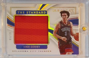 2022 Panini Immaculate Collection Josh Giddey #PATCH /99 Game Worn Jumbo Jersey - Picture 1 of 4