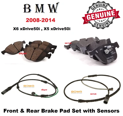 Juego de pastillas de freno delanteras y traseras BMW con sensores para X5 X6 xDrive50i E70 E71 originales Foto 1 de 4