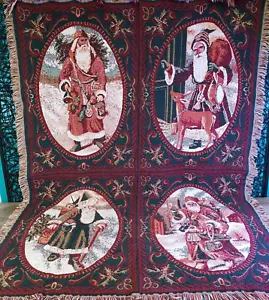 Manta de algodón de colección Goodwin Weavers tapiz navideño SANTA 50X70 - Imagen 1 de 14