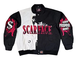 Vintage Scarface Racing Jacket 2XL Cotton Tony Montana Jeff Hamilton JH Design - Picture 1 of 18