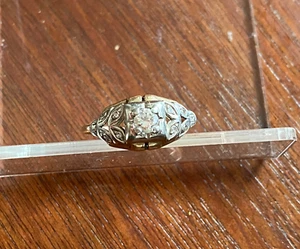 Vintage 10k Yellow Gold .25ctw Diamond Engagement Ring Sz 5.75 - Picture 1 of 7