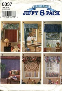 Simplicity Sewing Pattern 8837 Window Treatments Valance Swag Home Furnishings - Picture 1 of 2
