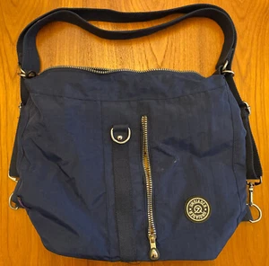 Combination Shoulder Bag/Backpack, Navy Blue - Picture 1 of 4