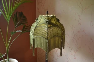 Lampshade scallop green embroidery hand-stitched table lampshade floor lampshade - Picture 1 of 10