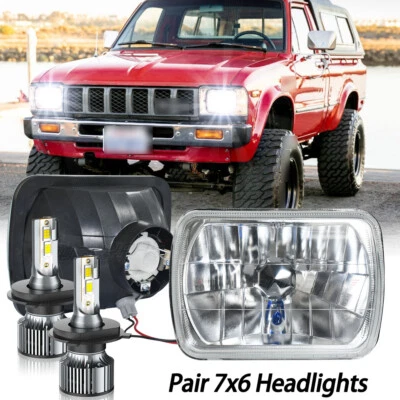 un par de faros LED 7x6 5x7 Hi/Lo DOT aptos para camioneta Toyota Celica 1982-1993 82-95 Foto 1 de 4