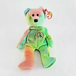 TY Beanie Babies Peace Oso Multicolor 1996 De Colección Retro Regalo Peluche Retirado - Imagen 1 de 11
