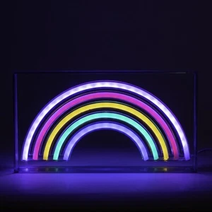 Rainbow Neon LED Light Acrylic Frame Atmospheric Night Light USB Decorative Room - Picture 1 of 4