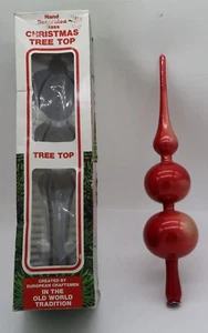 ๐ Vintage Commodore Glass Tree Topper Orange/Red 12" - Picture 1 of 9