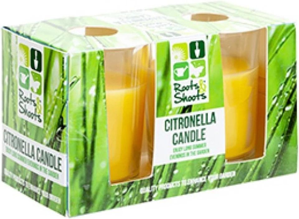 Citronella 2 x Candles in Glass Jars Outdoor Use 20 Hours Burn Time - Image 1 of 1