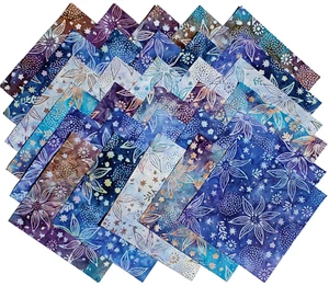 MIDNIGHT GARDEN Batiks from Island Batik - (30) 6.5" batik squares - Picture 1 of 6