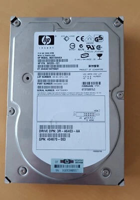 Hard disk HP 72.8GB WIDE ULTRA320 SCSI 10000 RPM 3,5" BD0728A4C4 P/N 360205-021 - Immagine 1 di 2