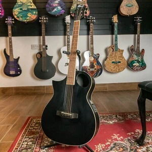 Lindo Left-Handed Neptune V1 Black Electro Acoustic Guitar *B-STOCK* *20% OFF* - Picture 1 of 7