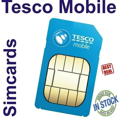 💥 Tesco Mobile 4G/5G Data SIM Card - Pay as You Go, Compatible with All Devices
