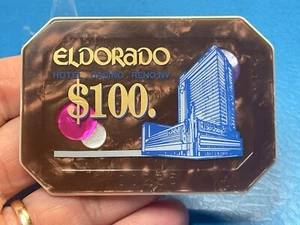 $100—————-ELDORADO——————RENO NEVADA CASINO PLAQUE ——————- - Picture 1 of 7