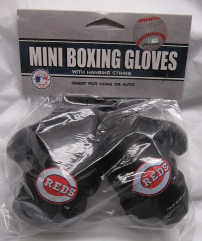 MLB Cincinnati Reds 4 Inch Mini Boxing Gloves for Mirror by Fremont Die Cover