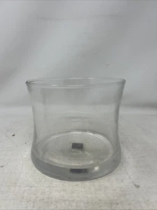 Clear Glass Vase Wide Mouth Stretched Cylinder Flower Decor 5" Tall - Picture 1 of 4