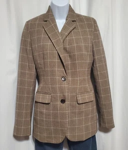 A New Day braun karierter Damenblazer mit Knopfleiste Größe 2 - Bild 1 von 4