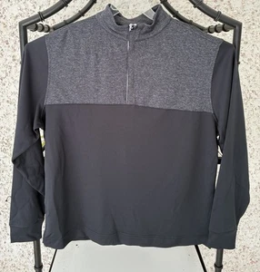 NEU Footjoy melierte Passe halber Reißverschluss Midlayer Herren Golf Pullover 25313 schwarz Large - Bild 1 von 6