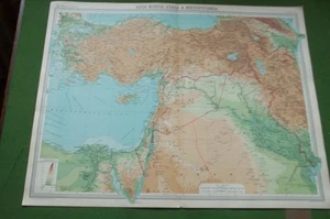 LARGE VICTORIAN MAP OF ASIA MINOR ,SYRIA & MESOPOTAMIA THE TIMES ATLAS 1896 - Picture 1 of 1