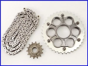 DUCATI 1198 JT Quick Release Sprocket Kit ThreeD 520SP Silver Chain 848 1098 - Picture 1 of 10