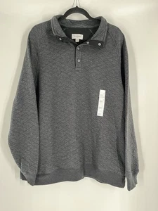 GOODFELLOW & CO men's NWT pullover snap sweater size L dark gray long sleeve - Picture 1 of 12