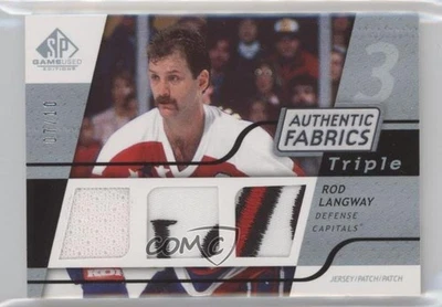 2008-09 SP Game Used Edition Platinum /10 Rod Langway #3AF-LA Triple Patch HOF - Image 1 of 2