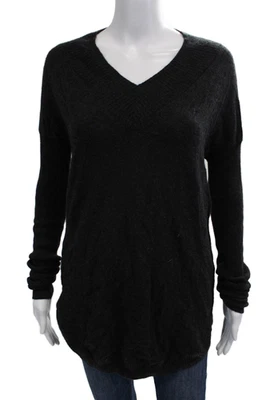 Pullover Otoño Cachemira Unisex Negro 100% Cachemira Cuello en V Manga Larga Talla M Foto 1 de 4